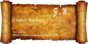 Zámbó Mánuel névjegykártya